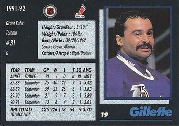 1991-92 Gillette Series #19 Grant Fuhr Back