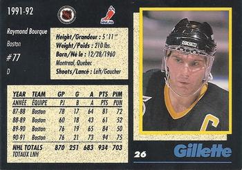 1991-92 Gillette Series #26 Ray Bourque Back