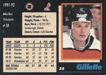 1991-92 Gillette Series #32 Mike Ricci Back