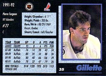 1991-92 Gillette Series #35 Pierre Turgeon Back