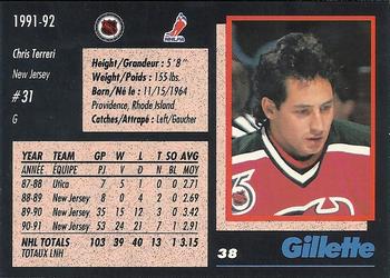 1991-92 Gillette Series #38 Chris Terreri Back