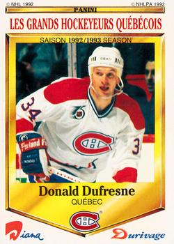 1992-93 Panini Durivage #39 Donald Dufresne Front