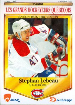 1992-93 Panini Durivage #7 Stephan Lebeau Front