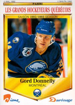 1992-93 Panini Durivage #13 Gord Donnelly Front
