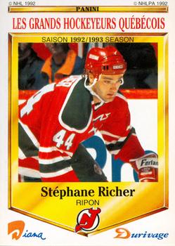 1992-93 Panini Durivage #18 Stephane Richer Front