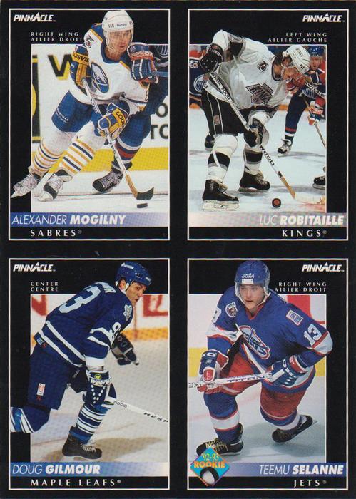 1992-93 Pinnacle Canadian - Promo Panels #NNO Doug Gilmour / Alexander Mogilny / Luc Robitaille / Teemu Selanne Front