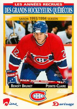 1993-94 Score Durivage #8 Benoit Brunet Front