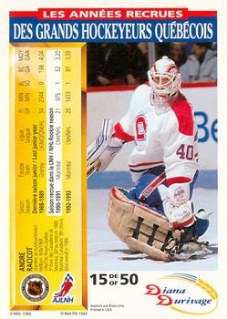 1993-94 Score Durivage #15 Andre Racicot Back