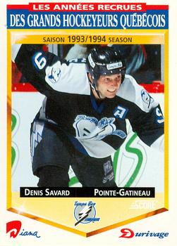 1993-94 Score Durivage #25 Denis Savard Front