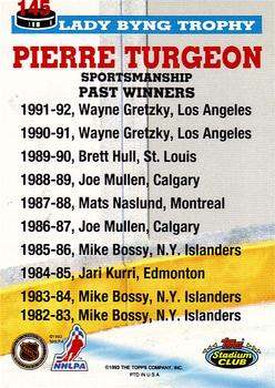 1993-94 Stadium Club O-Pee-Chee - First Day Issue #145 Pierre Turgeon Back