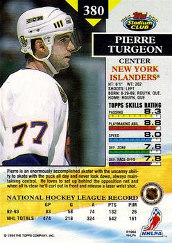 1993-94 Stadium Club - Members Only #380 Pierre Turgeon Back