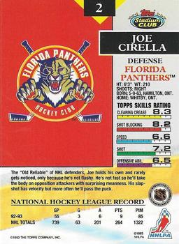 1993-94 Stadium Club - Members Only #2 Joe Cirella Back