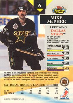 1993-94 Stadium Club - Members Only #6 Mike McPhee Back
