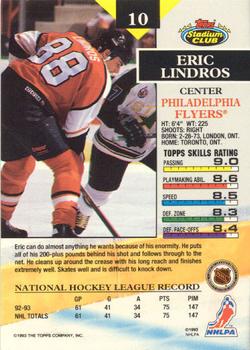 1993-94 Stadium Club - Members Only #10 Eric Lindros Back