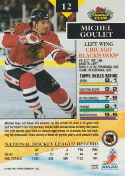 1993-94 Stadium Club - Members Only #12 Michel Goulet Back