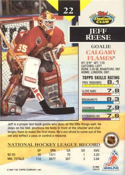 1993-94 Stadium Club - Members Only #22 Jeff Reese Back