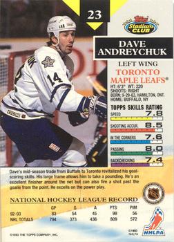 1993-94 Stadium Club - Members Only #23 Dave Andreychuk Back
