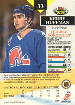 1993-94 Stadium Club - Members Only #33 Kerry Huffman Back