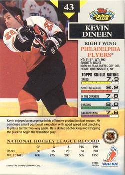 1993-94 Stadium Club - Members Only #43 Kevin Dineen Back