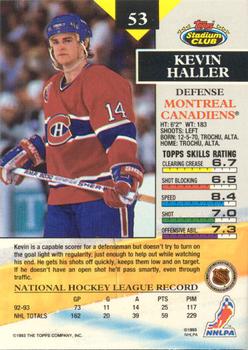 1993-94 Stadium Club - Members Only #53 Kevin Haller Back