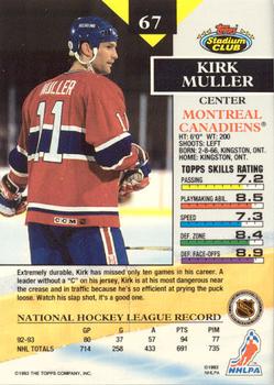 1993-94 Stadium Club - Members Only #67 Kirk Muller Back