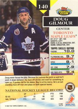 1993-94 Stadium Club - Members Only #140 Doug Gilmour Back