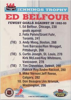 1993-94 Stadium Club - Members Only #144 Ed Belfour Back