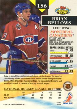 1993-94 Stadium Club - Members Only #156 Brian Bellows Back