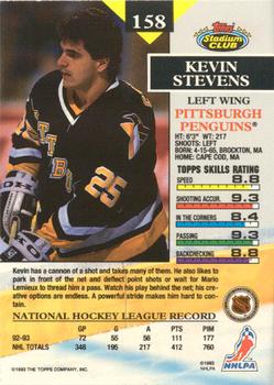 1993-94 Stadium Club - Members Only #158 Kevin Stevens Back