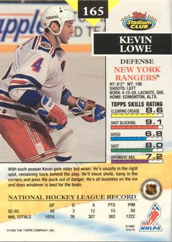 1993-94 Stadium Club - Members Only #165 Kevin Lowe Back