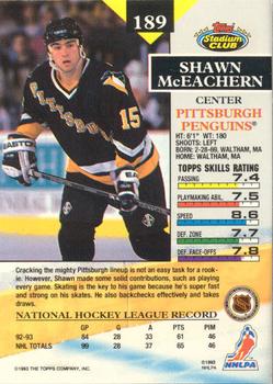 1993-94 Stadium Club - Members Only #189 Shawn McEachern Back