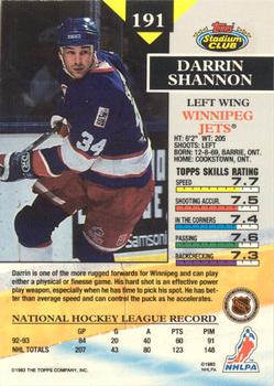 1993-94 Stadium Club - Members Only #191 Darrin Shannon Back