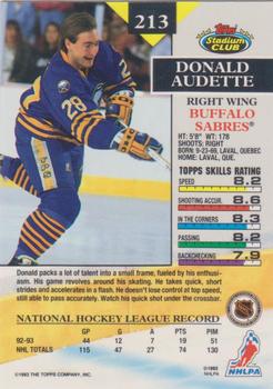 1993-94 Stadium Club - Members Only #213 Donald Audette Back