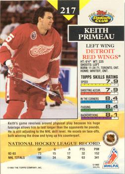 1993-94 Stadium Club - Members Only #217 Keith Primeau Back
