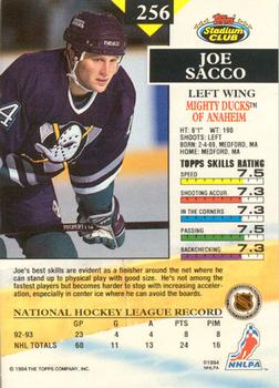 1993-94 Stadium Club - Members Only #256 Joe Sacco Back