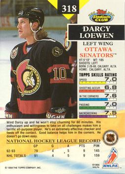1993-94 Stadium Club - Members Only #318 Darcy Loewen Back