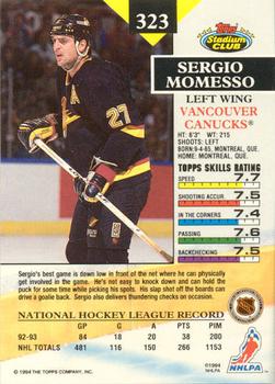 1993-94 Stadium Club - Members Only #323 Sergio Momesso Back