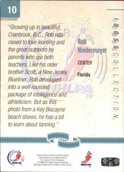 1994 Upper Deck NHLPA/Be A Player #10 Rob Niedermayer Back