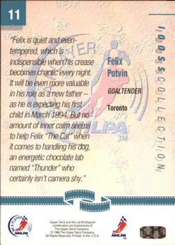 1994 Upper Deck NHLPA/Be A Player #11 Felix Potvin Back