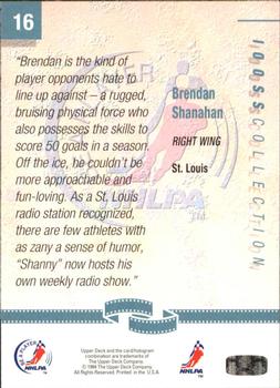 1994 Upper Deck NHLPA/Be A Player #16 Brendan Shanahan Back
