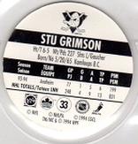 1994-95 POG Canada Games NHL #33 Stu Grimson Back