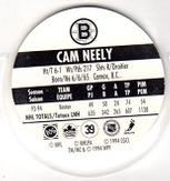 1994-95 POG Canada Games NHL #39 Cam Neely Back