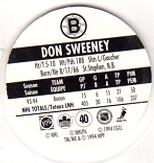 1994-95 POG Canada Games NHL #40 Don Sweeney Back