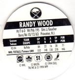 1994-95 POG Canada Games NHL #51 Randy Wood Back