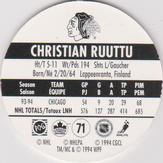 1994-95 POG Canada Games NHL #71 Christian Ruuttu Back