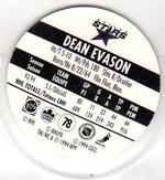 1994-95 POG Canada Games NHL #78 Dean Evason Back