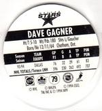 1994-95 POG Canada Games NHL #79 Dave Gagner Back