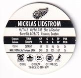 1994-95 POG Canada Games NHL #95 Nicklas Lidstrom Back