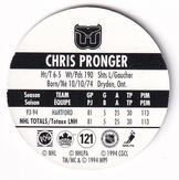 1994-95 POG Canada Games NHL #121 Chris Pronger Back