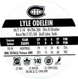 1994-95 POG Canada Games NHL #140 Lyle Odelein Back